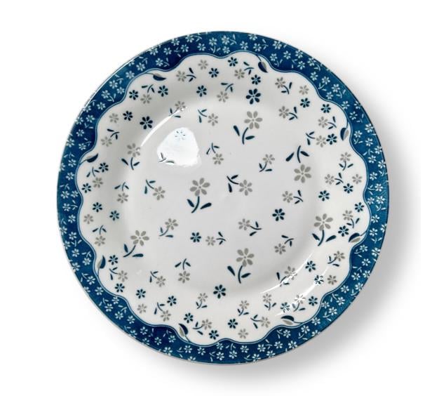 Тарелка обеденная керамическая S&T 20 см Бело-синяя (717717-5) Тарелка обеденная керамическая S&T 20 см Бело-синяя (717717-5)