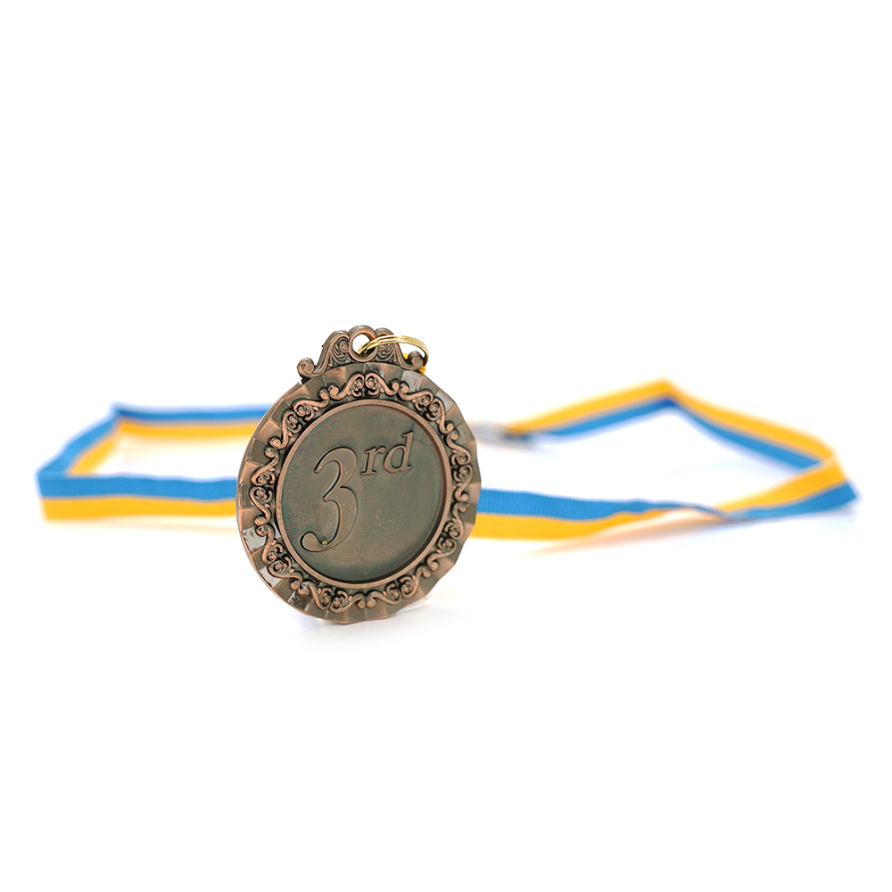 Нагородна медаль для призерів 3 місце бронза для змагань чемпіонатів та конкурсів 6,5 см (YUT_V9713)