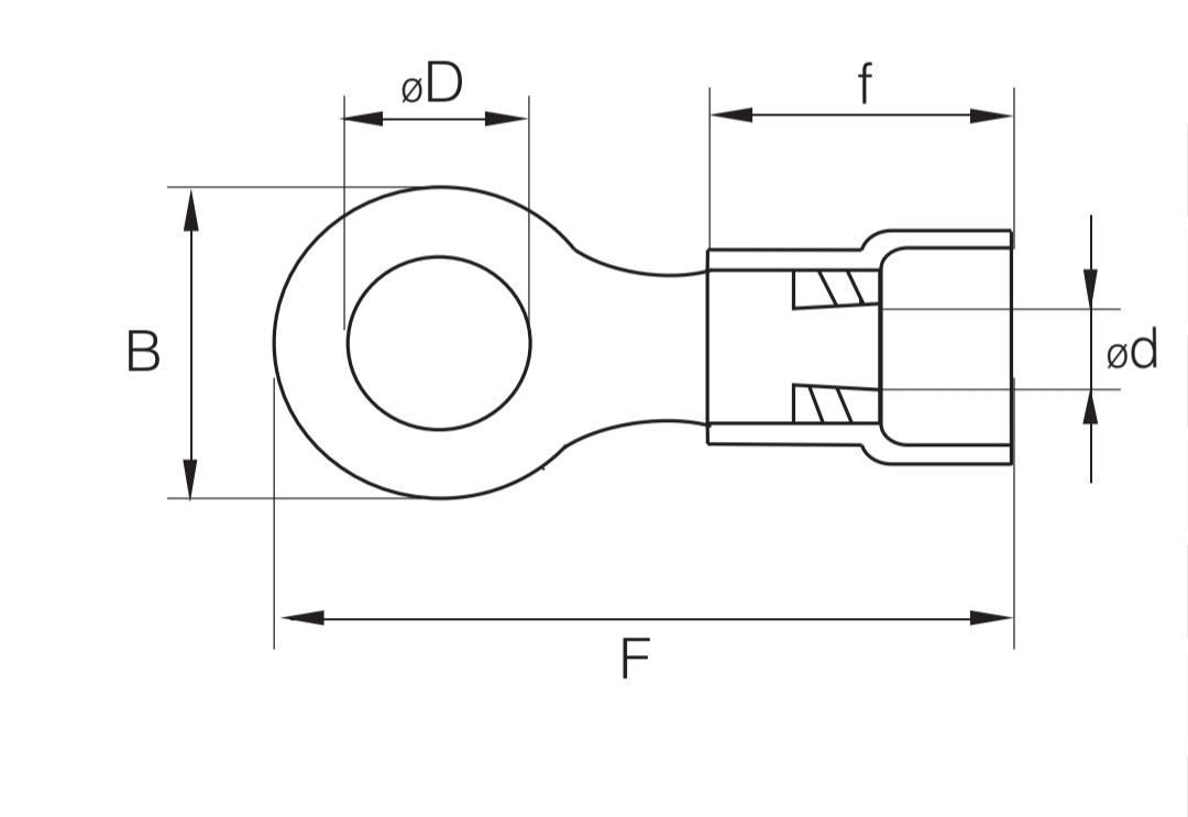 Наконечник кольцевой с изоляцией TechnoSystems RV1,25-6 0,5-1,5/6 (550074) - фото 2