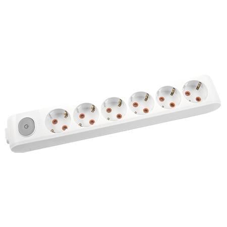 Колодка Viko 6 гнізд з заземленням з кнопкою Multi-Let Білий (90118600)