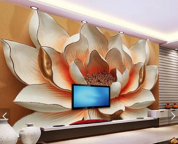 Фотообои 3D флизелиновые цветочные для спальни/зала/кухни Объемные цветы