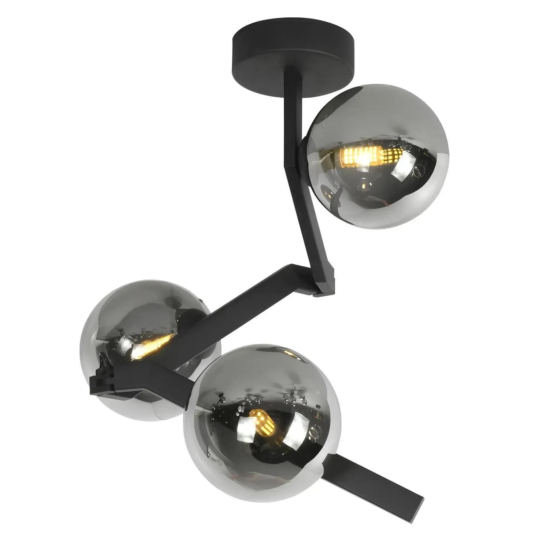 Люстра потолочная регулируемая Valeso на три затемненных плафона Е14 IP20 BX84020-3 BK Черный (28687540)