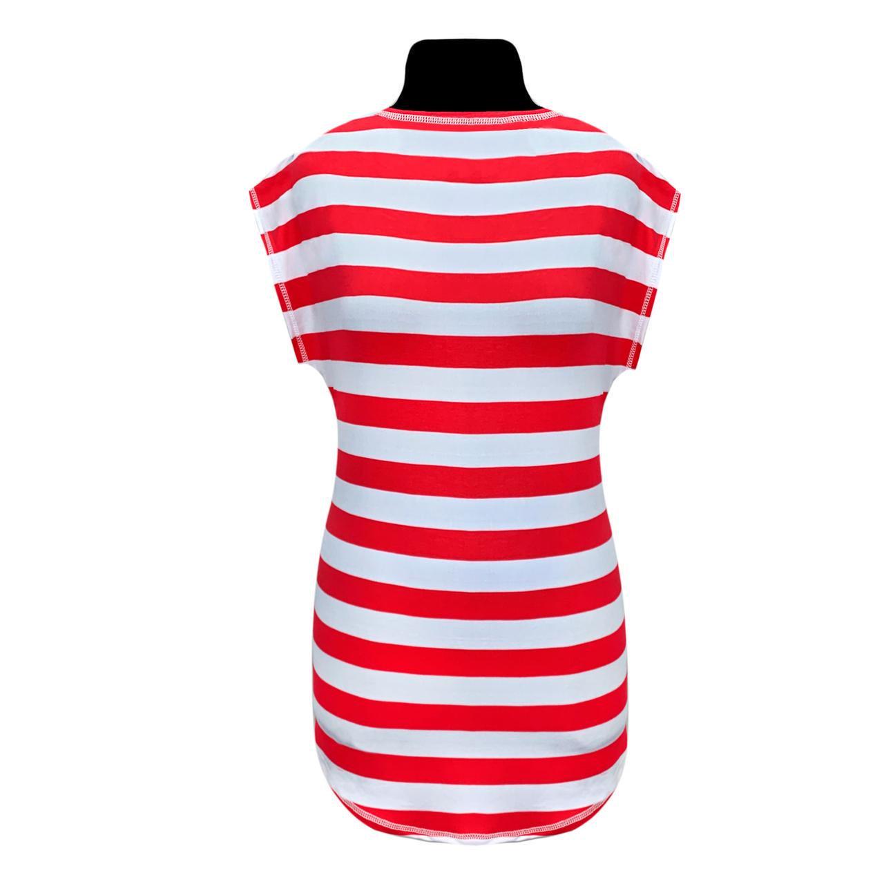 Блузка вискоза со спущенными рукавами полоска р.60-62 Коралловый (922) - фото 3 Блузка вискоза со спущенными рукавами полоска р.60-62 Коралловый (922) - фото 3