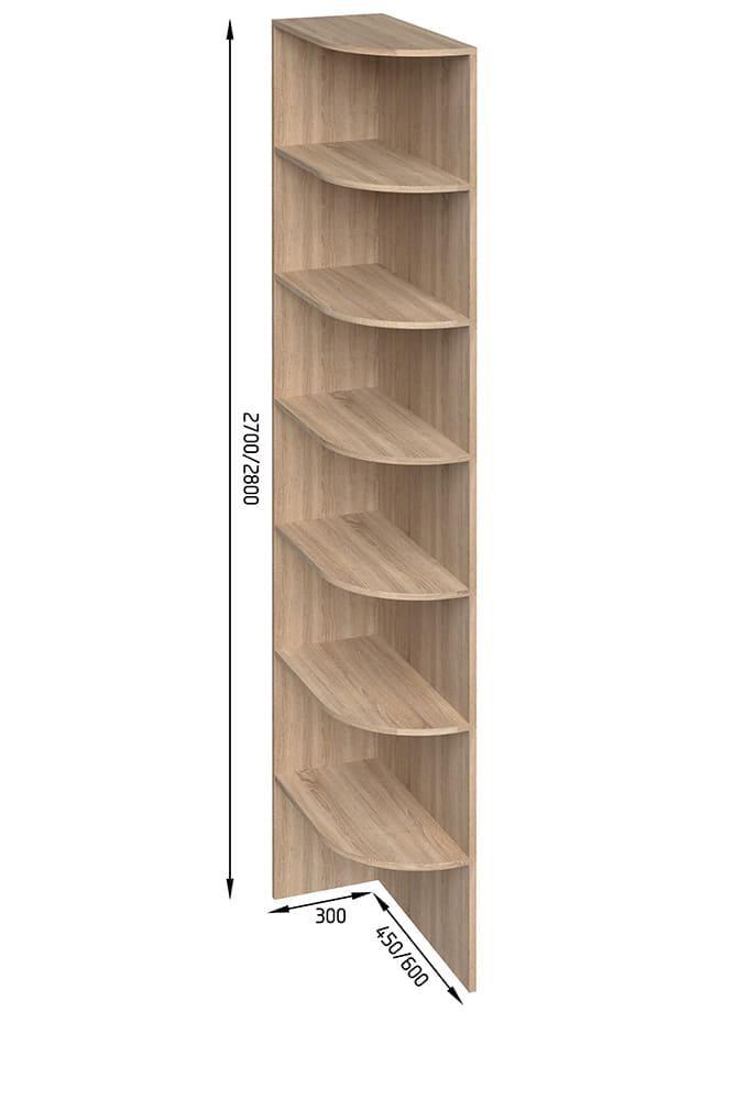 Консоль радиусная угловая для шкафов SENAM E-Line 2700x300x450 мм ДСП 16 мм левая (КЗ.1.27.45.3.16.Л) - фото 3