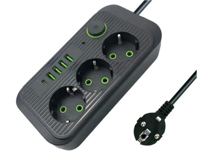 Удлинитель розетка UA Power F09U 4USB Type-C 3 розетки 6 м Черный (021271) Удлинитель розетка UA Power F09U 4USB Type-C 3 розетки 6 м Черный (021271)