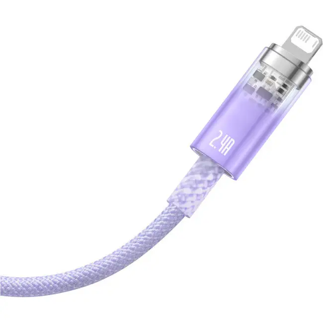 Кабель BASEUS Explorer Series Fast Charging Cable with Smart Temperature Control Cable USB to Lightning CATS010005 2,4A 1 м Purple - фото 2