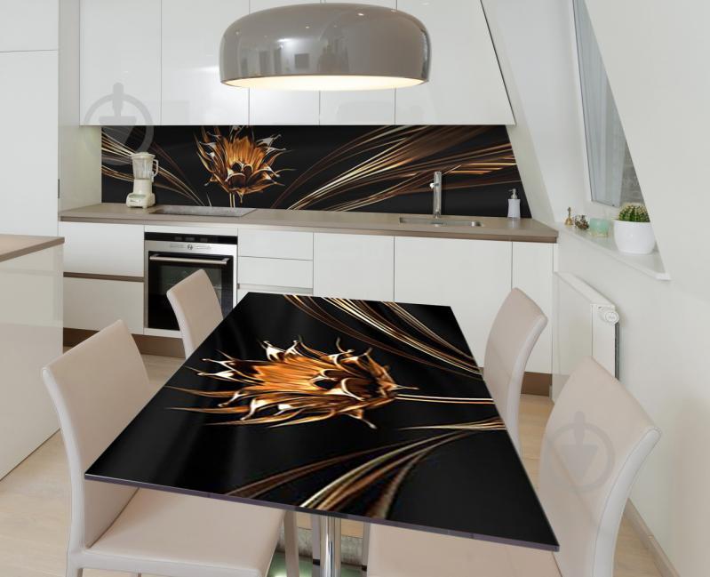 Наклейка 3Д виниловая на стол Zatarga «Кованный цветок» 600х1200 мм для домов, квартир, столов, кофейн, кафе