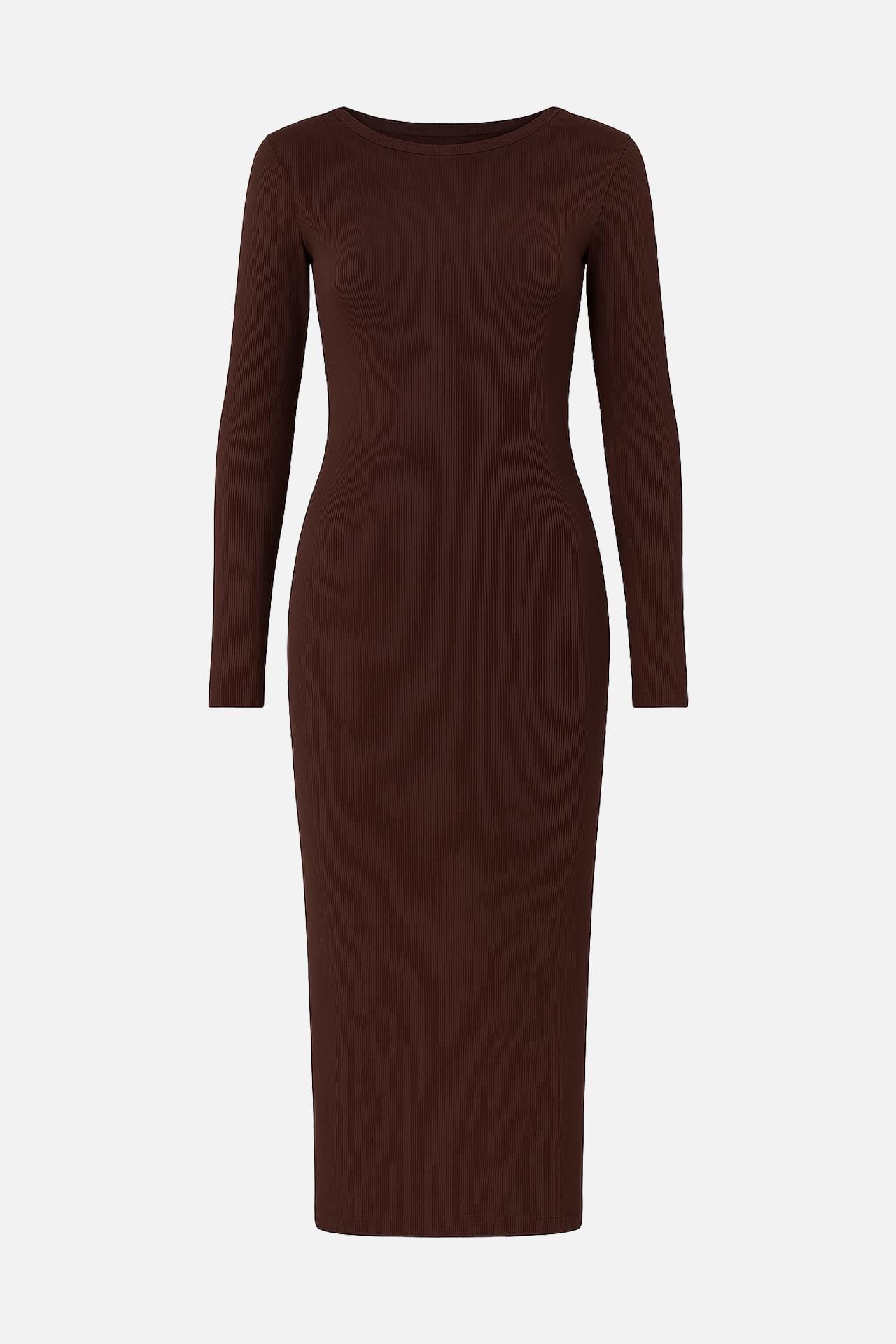 Платье футляр женское Yuki ЦБ-00284463 р. 46 Темно-коричневый (SKT001085340)