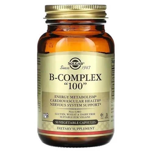 Комплекс витаминов группы B Solgar B-Complex 100 50 капс. (SOL-01149)