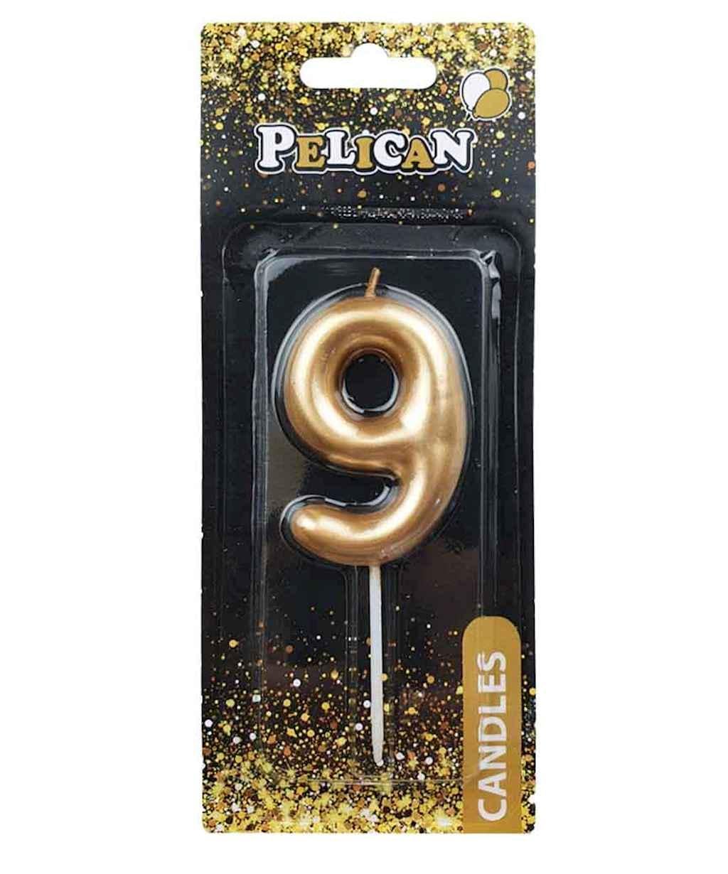 Свеча для торта Pelican 9 6 см Золотистый (866019) Свеча для торта Pelican 9 6 см Золотистый (866019)