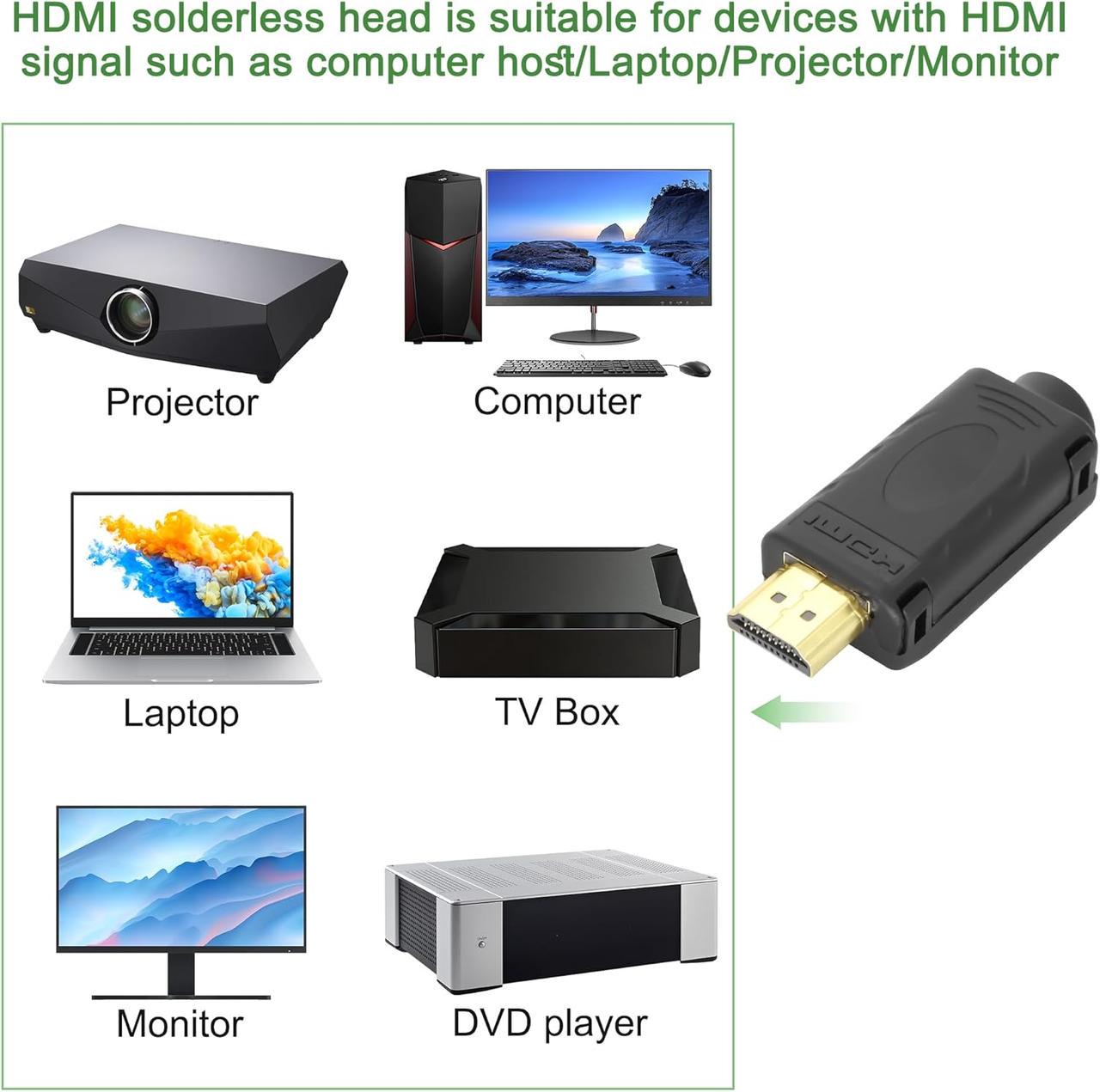 Конектор розбірний HDMI 19-контактний із друкованою платою силуміновий корпус 5-10 мм Золотий (000047745) - фото 9