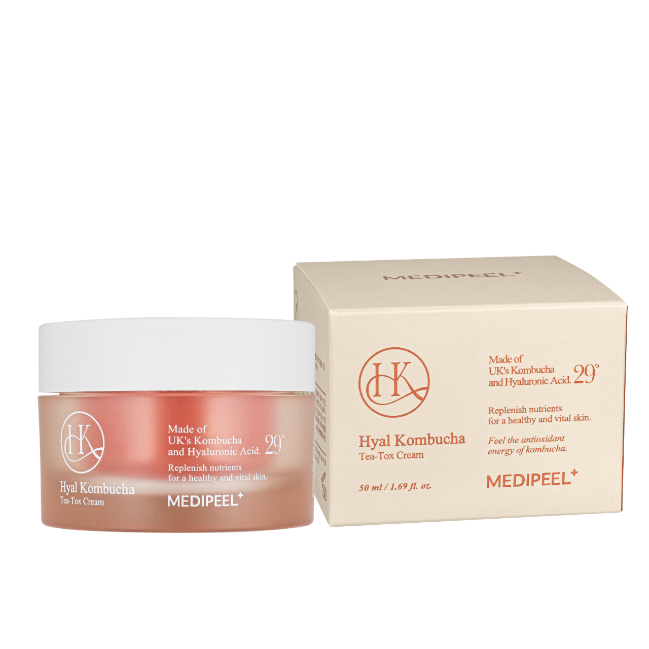 Крем ампульний для еластичності шкіри обличчя Medi-Peel Hyal Kombucha Tea-Tox Cream 50 мл