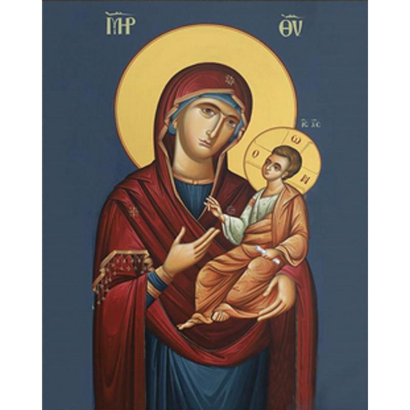 Алмазная мозаика на подрамнике Strateg Премиум Божья Матерь 30x40 см (Str-HEG86029)