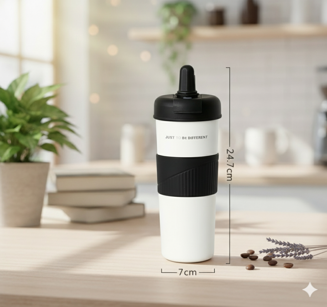 Термокухоль JUST TO BE DIFFERENT з соломинкою та чайним інфузором антиковзна без BPA 650 мл Чорно-білий (2803287782) - фото 9 Термокухоль JUST TO BE DIFFERENT з соломинкою та чайним інфузором антиковзна без BPA 650 мл Чорно-білий (2803287782) - фото 9