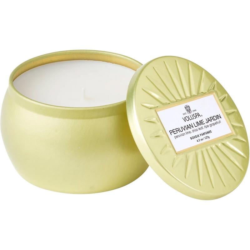 Свеча ароматическая Voluspa Vermeil Peruvian Lime Jardin 127 г металлическая шкатулка (111000715)