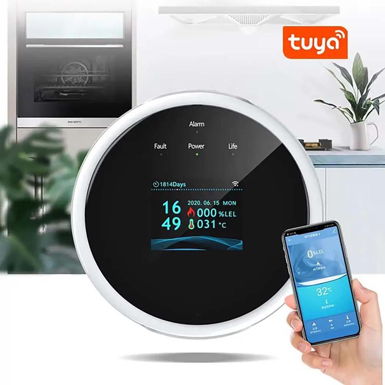 Умный детектор утечки газа Tuya GS21 Wi-Fi и пожарная сигнализация с LCD-дисплеем/оповещениями на смартфон (id_101051) - фото 3