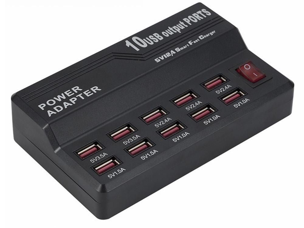 Зарядное устройство с 10 USB портами 12 А 60 Вт (1010-438-00)