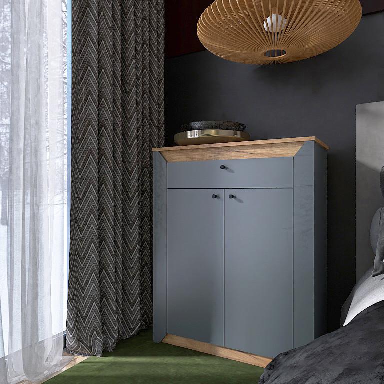 Тумба-комод Еверест Нордик-80 80х37,8х100 см Дуб крафт золотой/графитовый (EVR-20663)