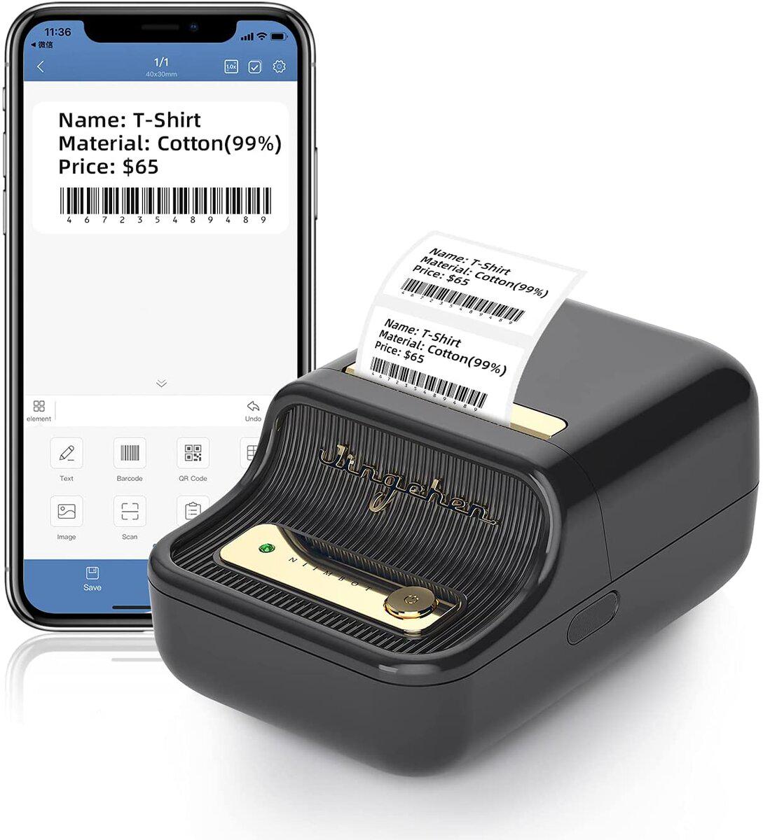 Термопринтер етикеток/стікерів NIIMBOT B21S Bluetooth портативний 1500 mAh Black (1AC19051601) - фото 4 Термопринтер етикеток/стікерів NIIMBOT B21S Bluetooth портативний 1500 mAh Black (1AC19051601) - фото 4