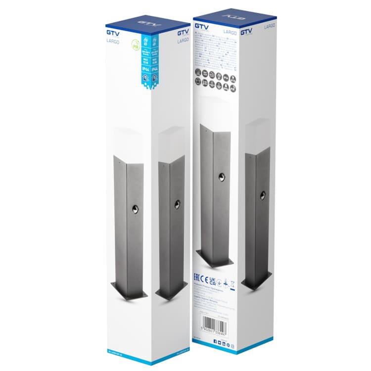 Світильник садовий з датчиком руху LARGO-P E27 IP44 50 см Графіт (OS-LARGP40P-30) - фото 4