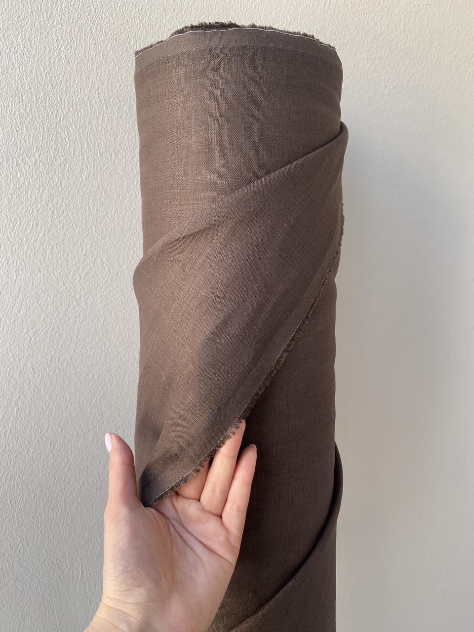 Ткань рубашечно-платьевая LINEN PLUS льняная натуральная 143 см 1547 Коричневый - фото 5 Ткань рубашечно-платьевая LINEN PLUS льняная натуральная 143 см 1547 Коричневый - фото 5