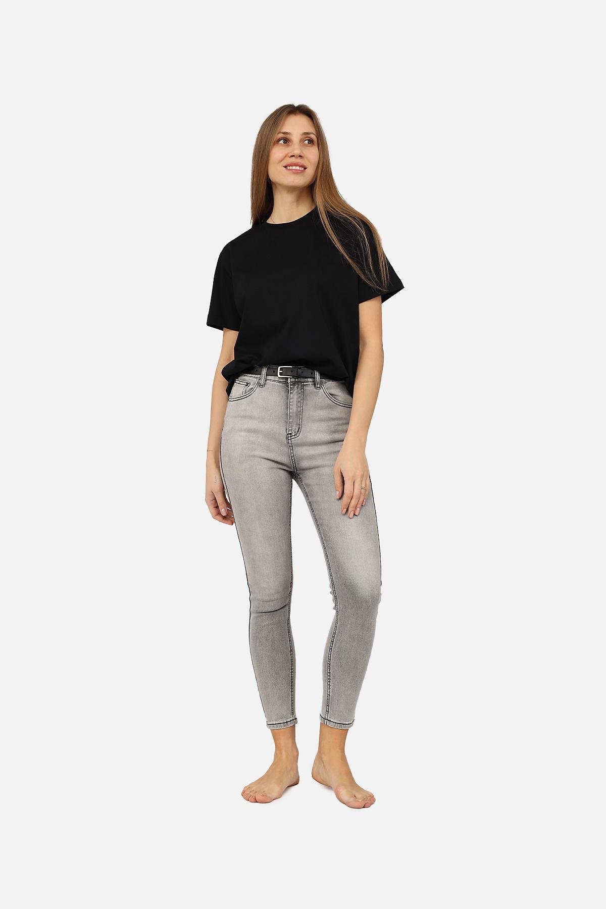 Джинсы женские Slim ЦБ-00266052 р. 50 Светло-серый (SKT001034892)