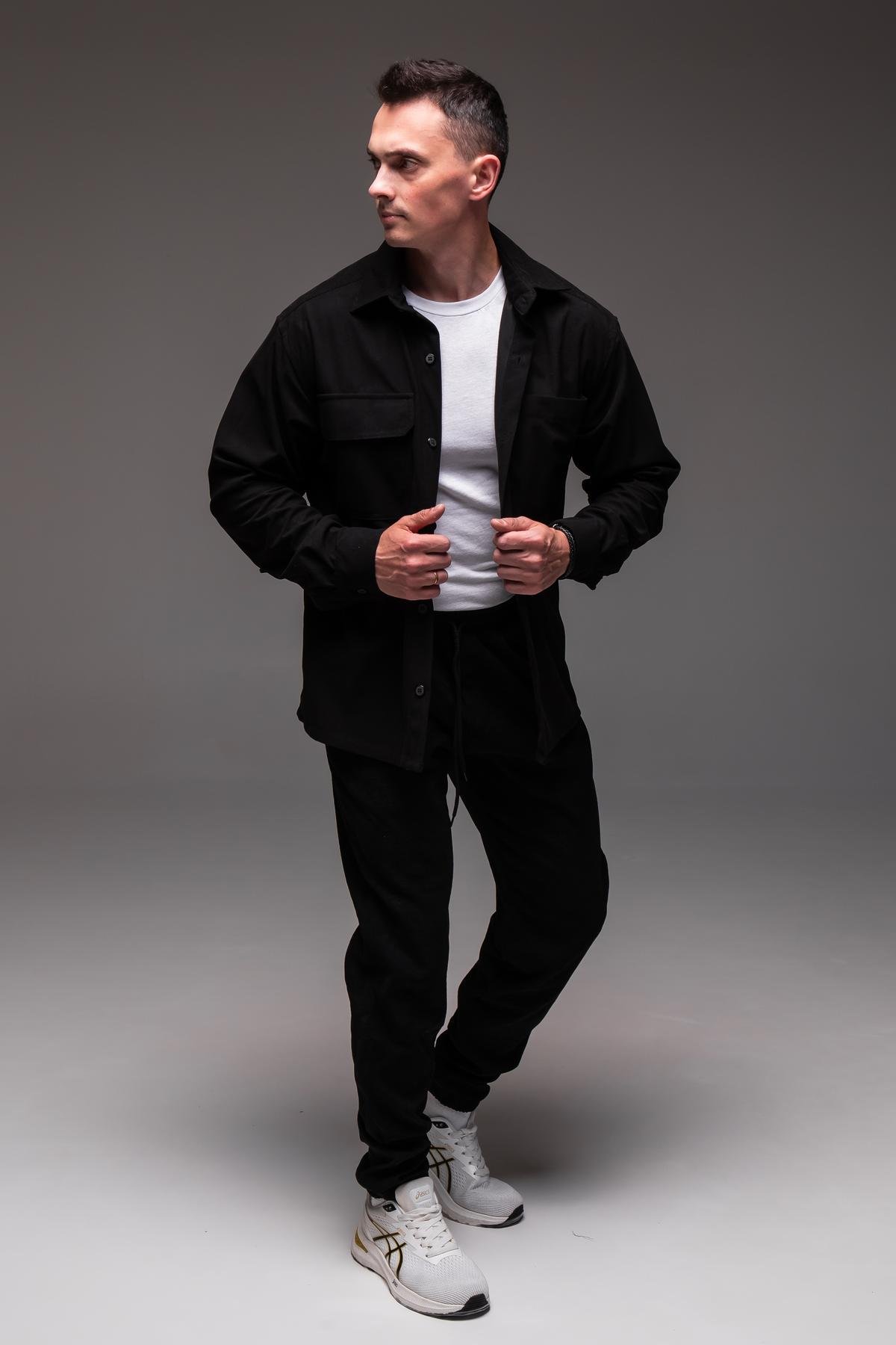 Костюм вельветовый мужской весенне-осенний хлопковый XL Черный (2422/3) - фото 3