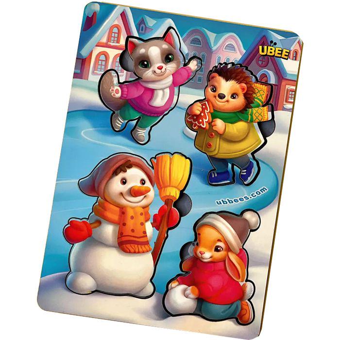 Деревянный вкладыш с фоном На катке (228341)
