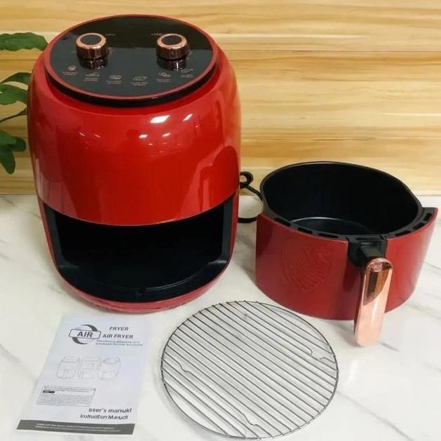 Фритюрниця електро безмасляна Rainberg RB-2318 зі знімним кошиком 3800 Вт 8,5 л до 30 хв Red