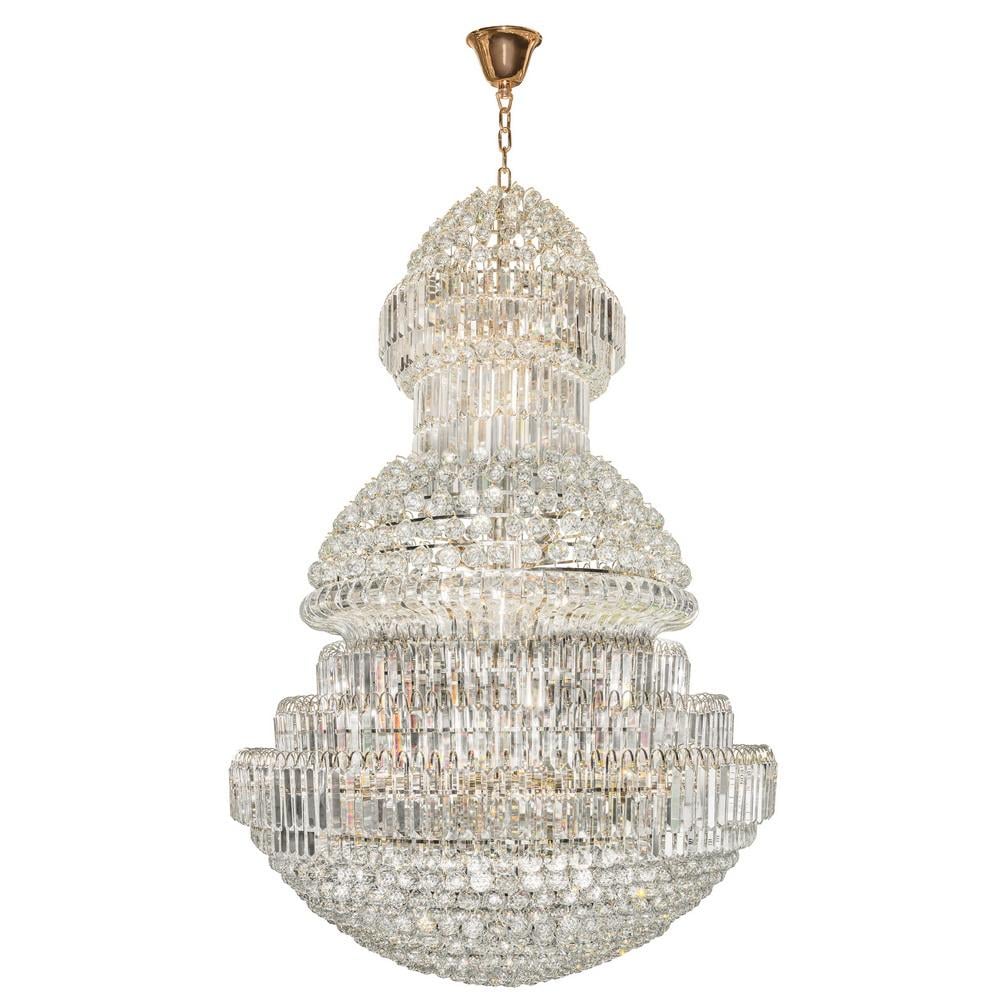 Люстра подвесная Brille BCL-698S/32 E14 SGD хрустальная для холла