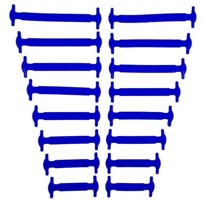 Шнурки для обуви силиконовые эластичные 16 шт. 8 пар Синий - фото 1