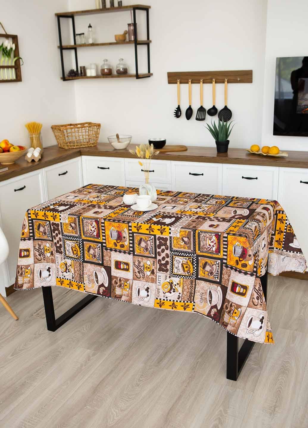 Скатертина лляна квадратна Кава темна 1,5х1,5 м (ктм15)