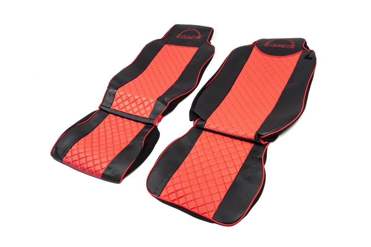 Чехлы на сиденье Man TGX экокожа с красной вставкой (1822327071)