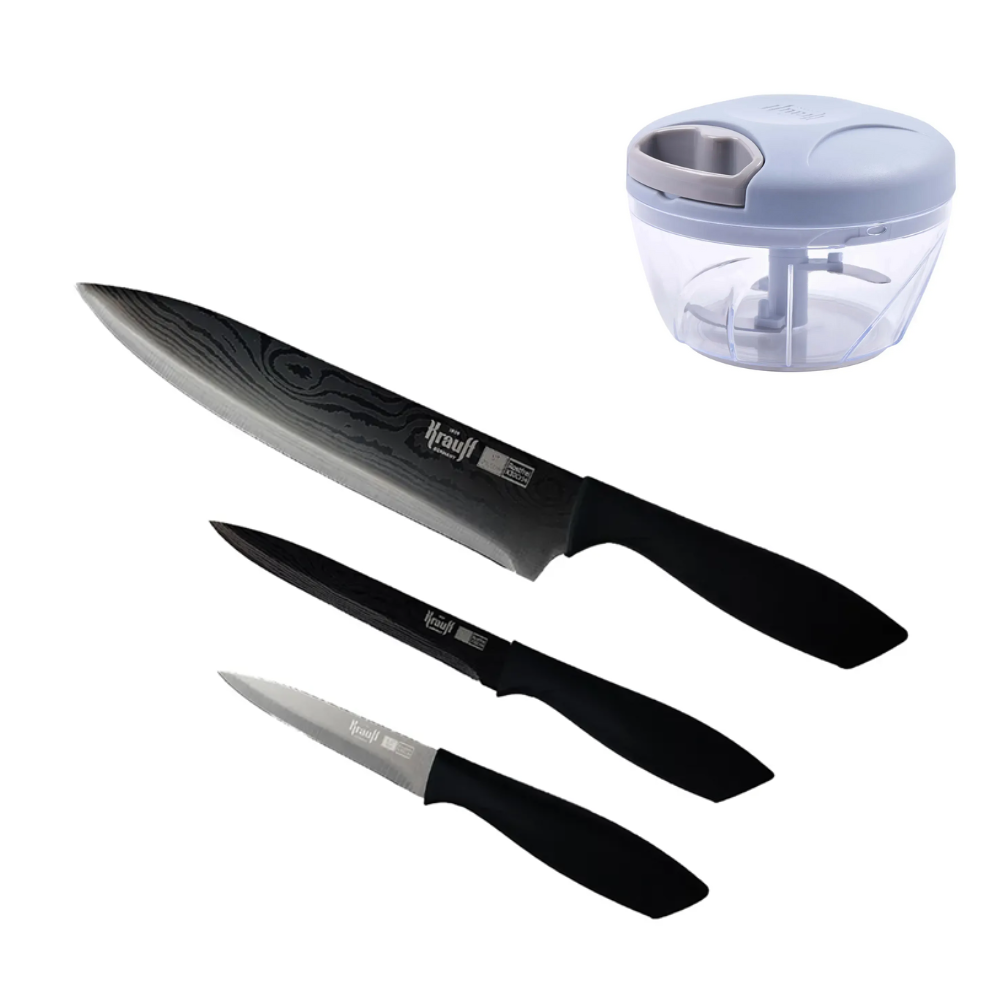 Набір ножів Krauff Black Edition з подрібнювачем овочів Smart Сhef (55-333-371) Набір ножів Krauff Black Edition з подрібнювачем овочів Smart Сhef (55-333-371)