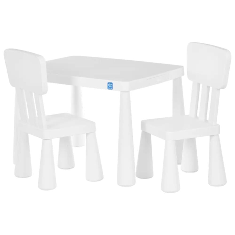 Детский столик Bambi пластиковый с 2-мя стульчиками Белый (M 6176-1)