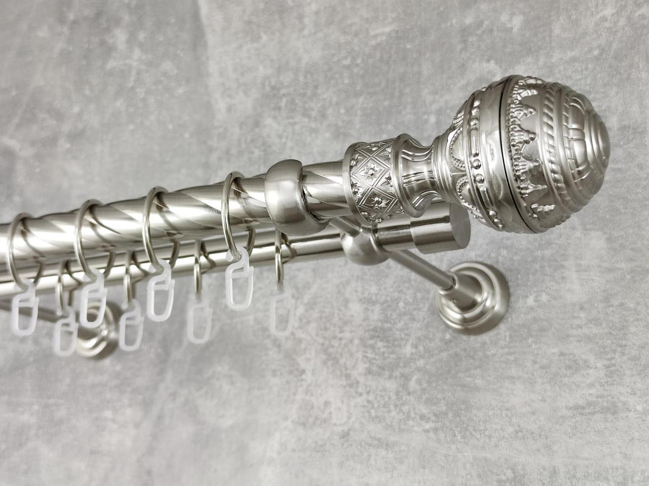 Карниз MStyle металлический для штор двухрядный Арабеска 25/19 мм крученый 160 см Сталь (5019495)