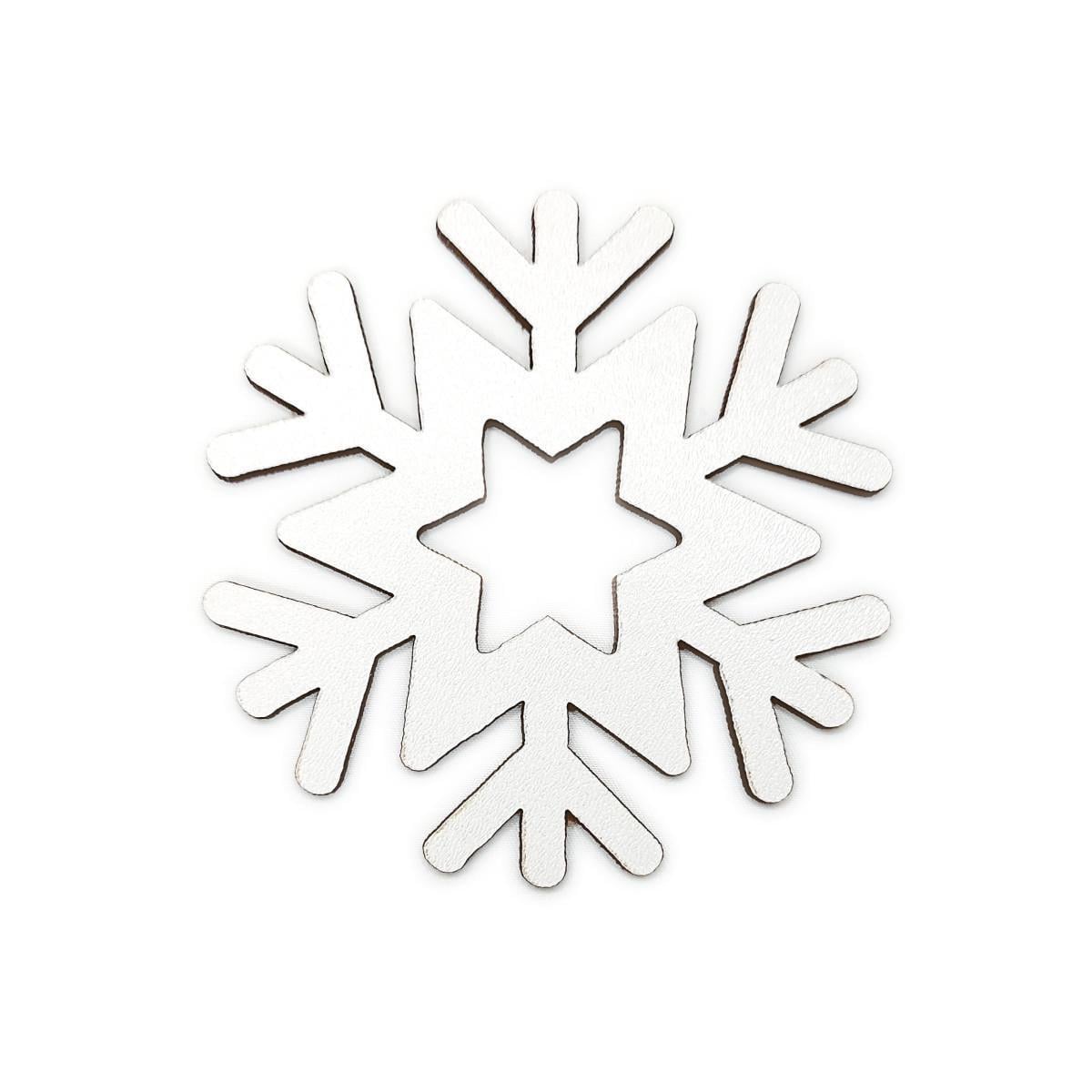 Новорічна іграшка на ялинку Сніжинка 8,5х8,5 см Білий (TY-5-R-90)