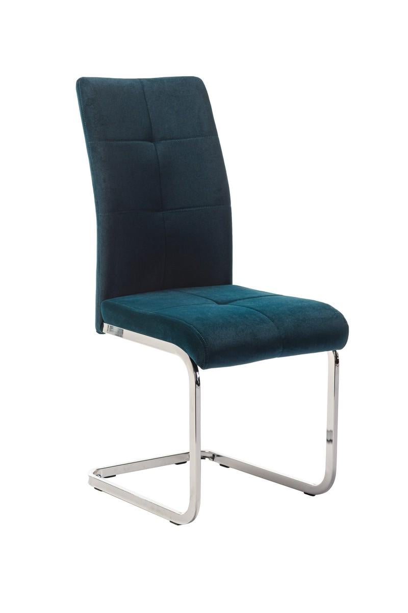 Стул Vetro Mebel обеденный металл хромированный вельвет S-119 Голубой матовый