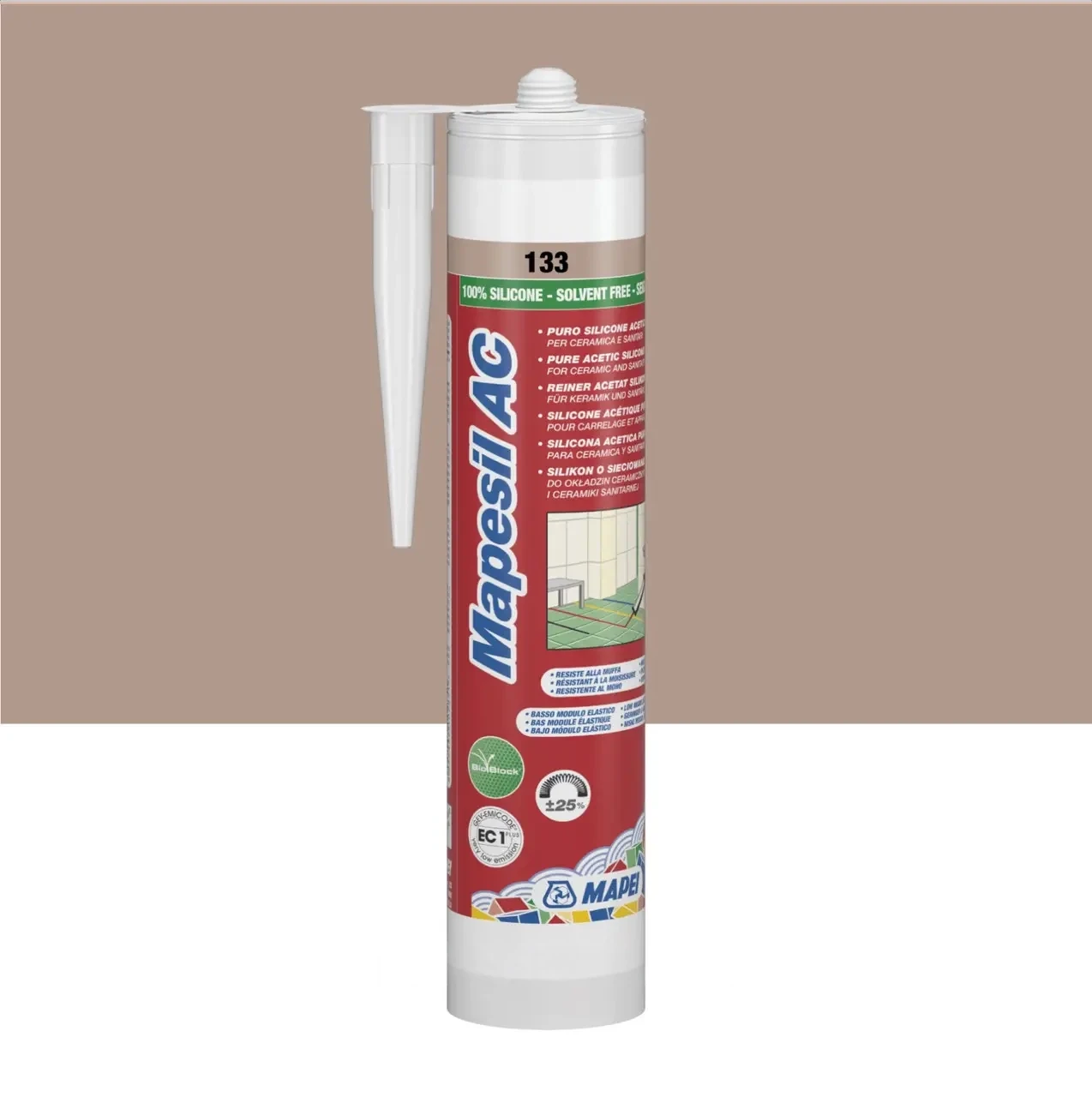 Герметик силиконовый Mapei MAPESIL AC 310 мл №133 песочный (000024622) Герметик силиконовый Mapei MAPESIL AC 310 мл №133 песочный (000024622)