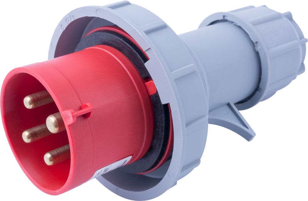 Силова вилка E.NEXT e.plug.024.32.67 3P+PE 32А 400 В переносна IP67 Червоний (i082005)