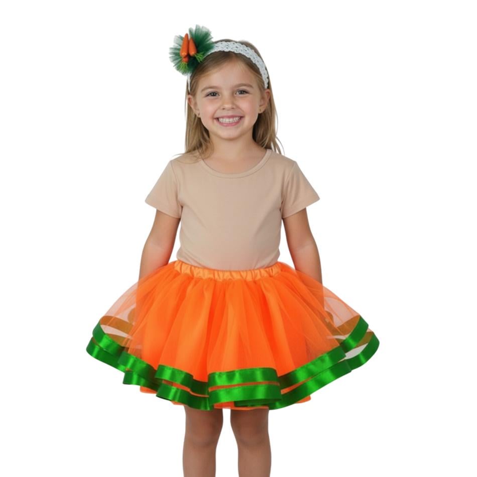 Карнавальный комплект для девочки Морковка с фатиновой юбкой 92-116 см