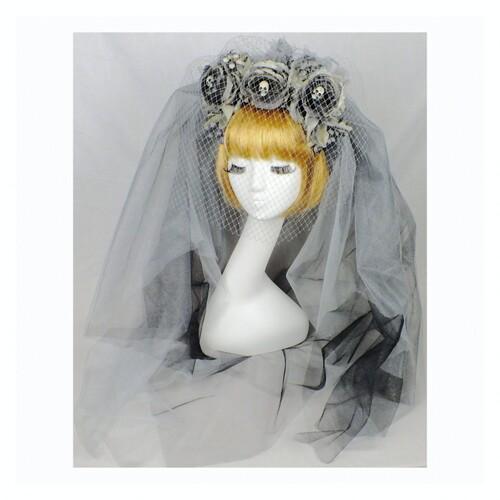 Обруч Санта Катрина с фатой SETA Decor 18-1006CH-GY