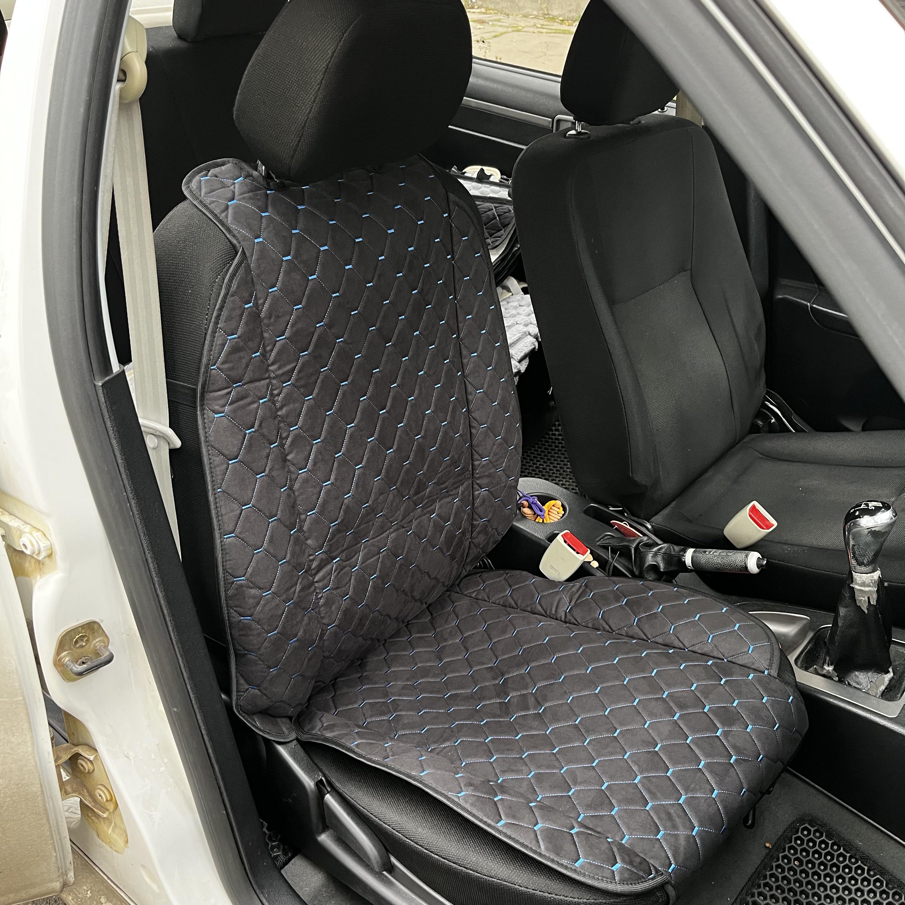 Накидка універсальна на переднє сидіння авто з алькантари 1 шт. Чорний з синім