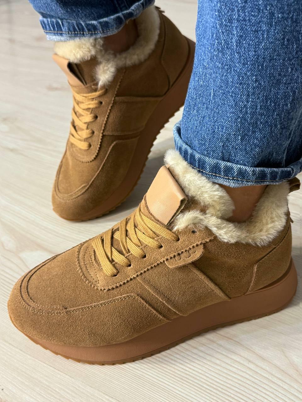 Кроссовки женские Hengji U-2 натуральная замша утепленные мехом р. 37 Коричневый (5288) Кроссовки женские Hengji U-2 натуральная замша утепленные мехом р. 37 Коричневый (5288)