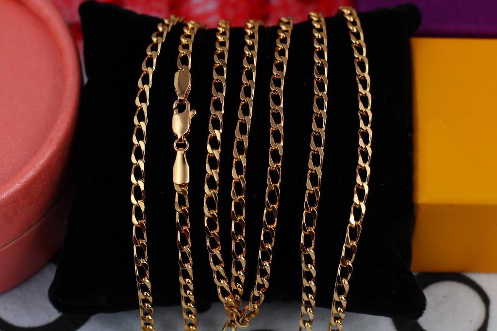 Цепь Xuping Jewelry Панцирная c длинными звеньями 50 см 3 мм Золотистый (1028954783)
