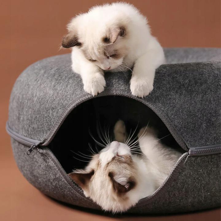 Лежанка-домик для кошек и маленьких собак 2в1 50x50x20 см Серый - фото 5 Лежанка-домик для кошек и маленьких собак 2в1 50x50x20 см Серый - фото 5