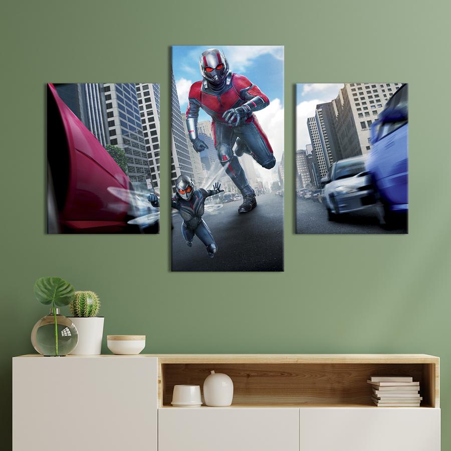 Картина на холсте триптих Ant-Man and The Wasp 141x90 см (1450-32)