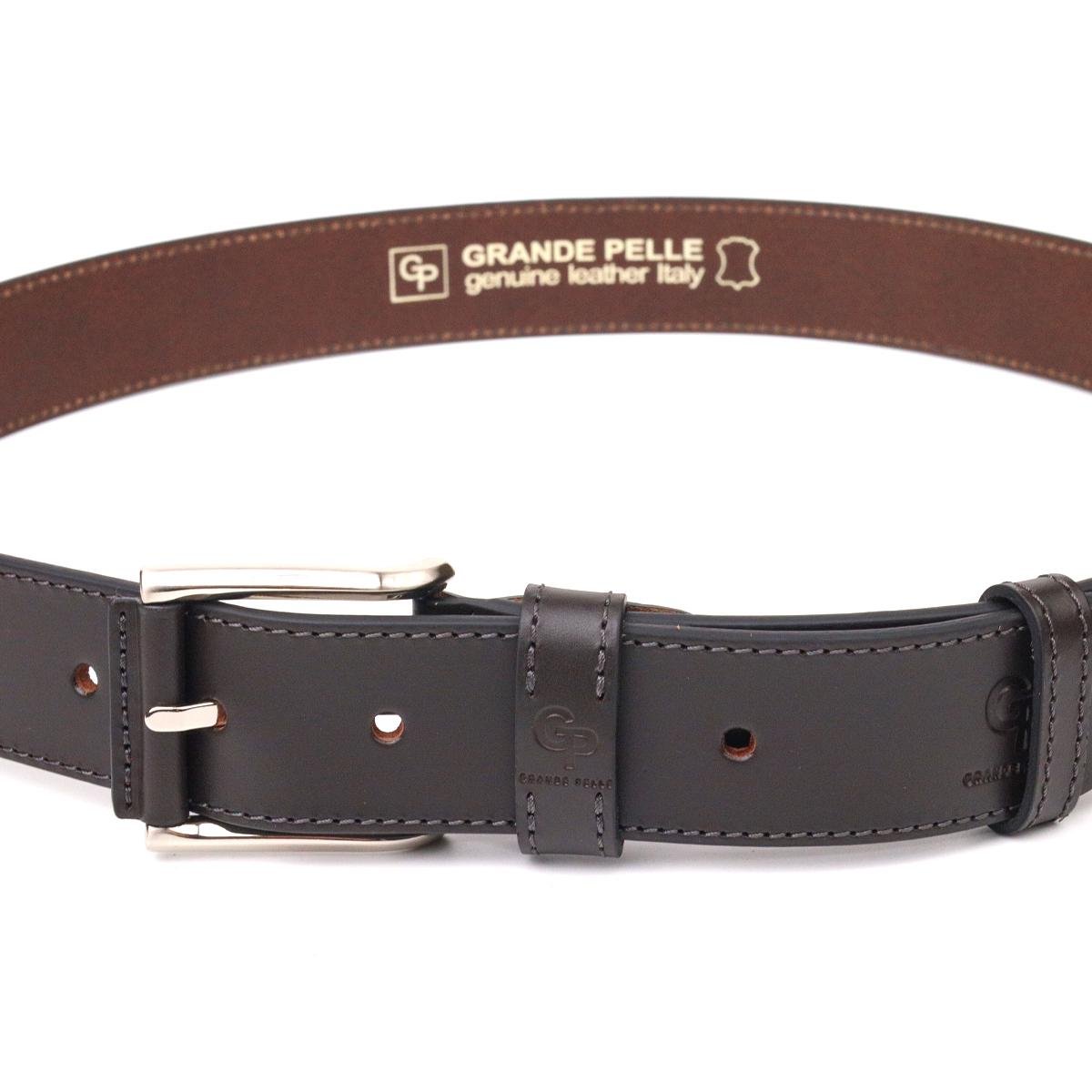 Ремінь чоловічий шкіряний GRANDE PELLE Leather Belt 21462 Коричневий (55251) - фото 3