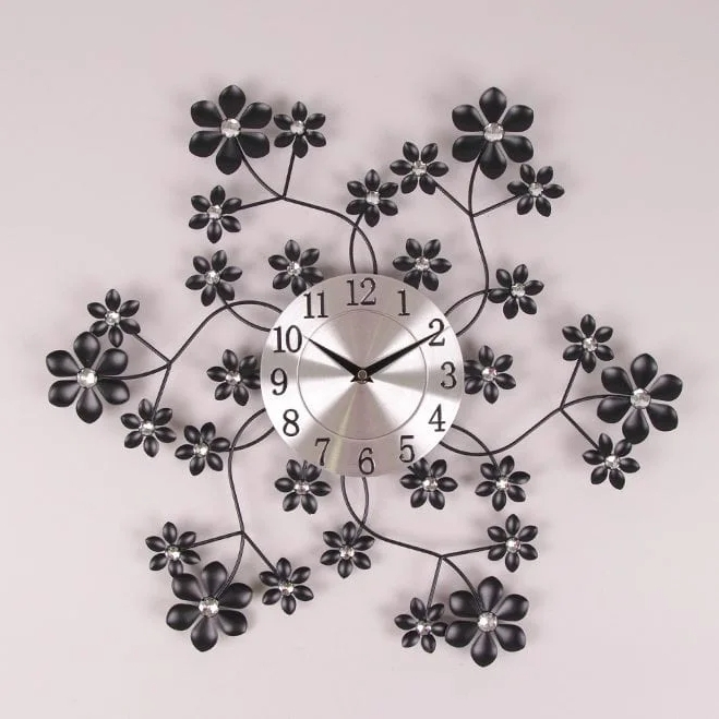 Годинник металевий Flora з стразами D-50см. (24426)