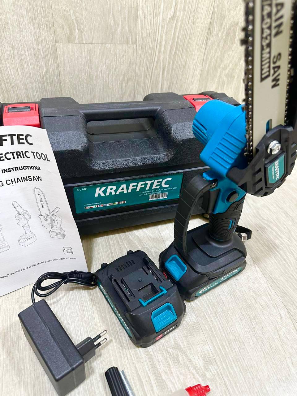 Пила ланцюгова Krafftec 36V 4Ah 1000 Вт АКБ 2 шт. в кейсі (27369375) - фото 13